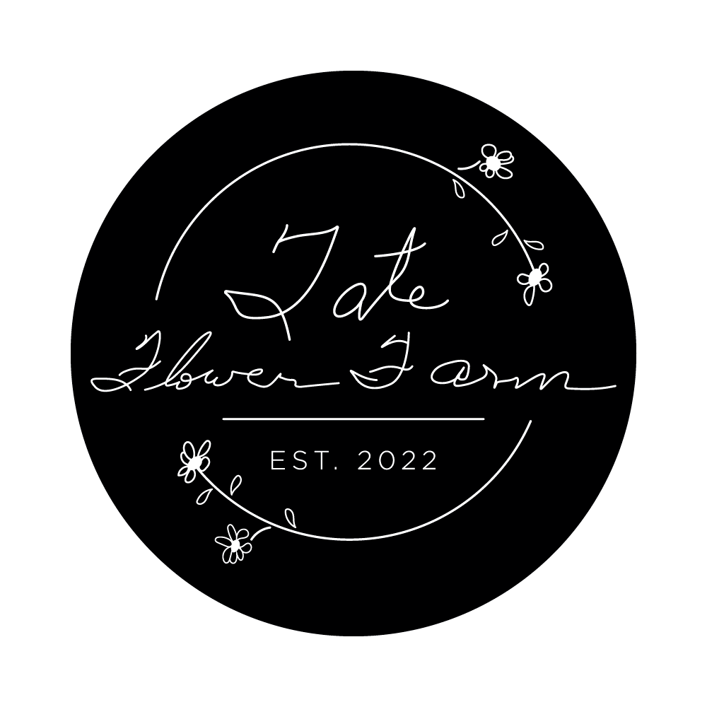 Tate Flower Farm Logo - Black with Circle