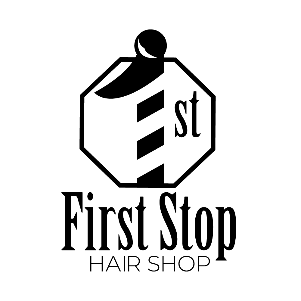 First Stop Hair Shop Logo - Black